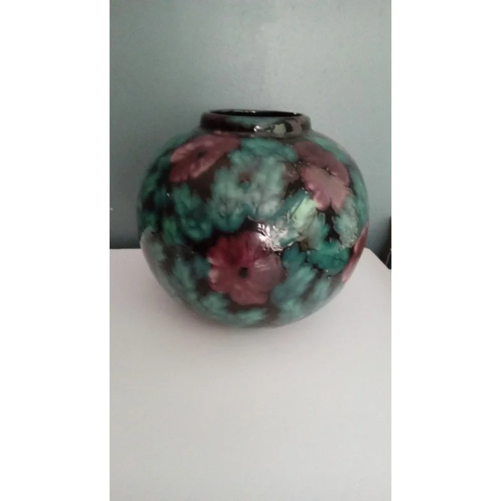 Floral‎ Vase Round Ceramic Accent Decor Table Vase Flower Vase Decor